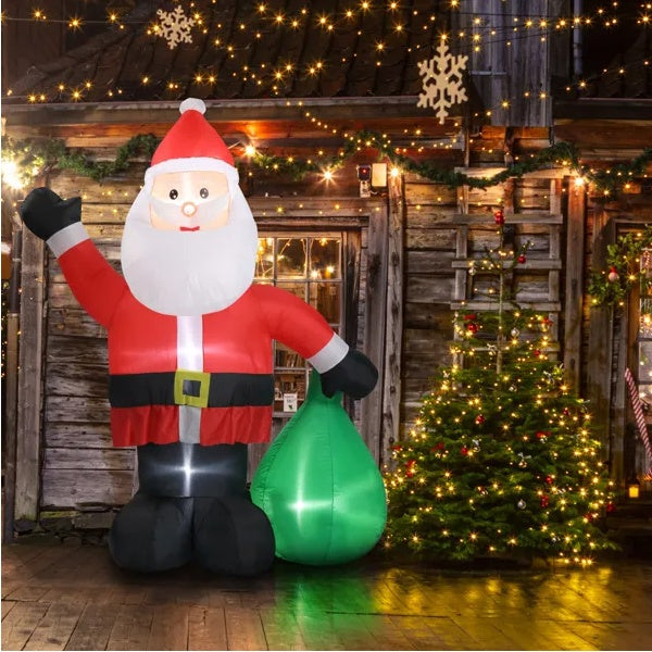 6 FT Lighted Christmas Inflatable Santa Claus