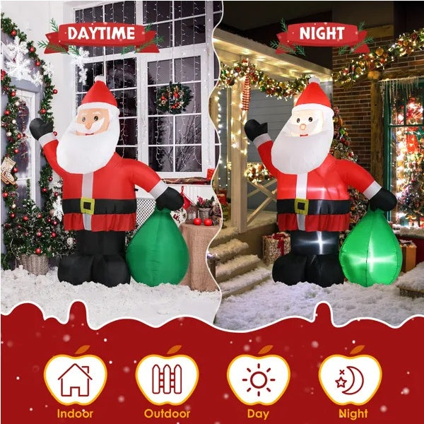 6 FT Lighted Christmas Inflatable Santa Claus
