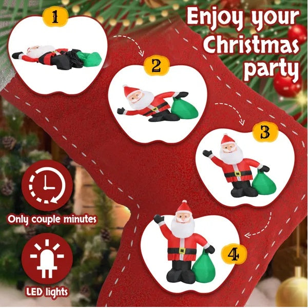 6 FT Lighted Christmas Inflatable Santa Claus