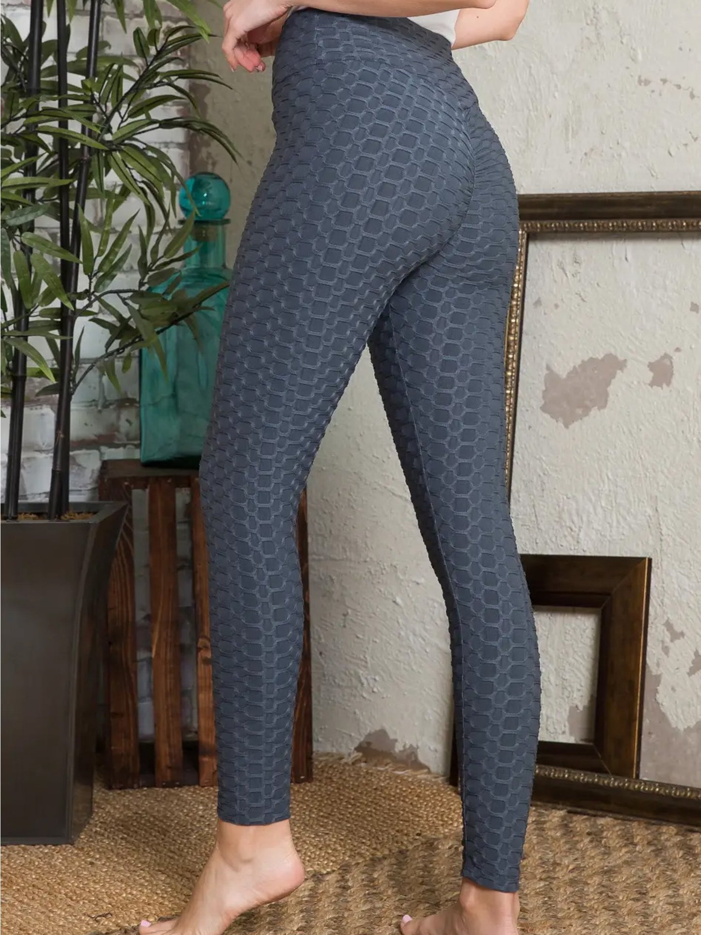 Womens' Legging Bubble Stretchable Fabric Yoga Fitness Work-out sport