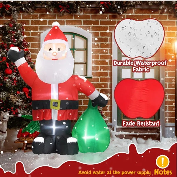 6 FT Lighted Christmas Inflatable Santa Claus