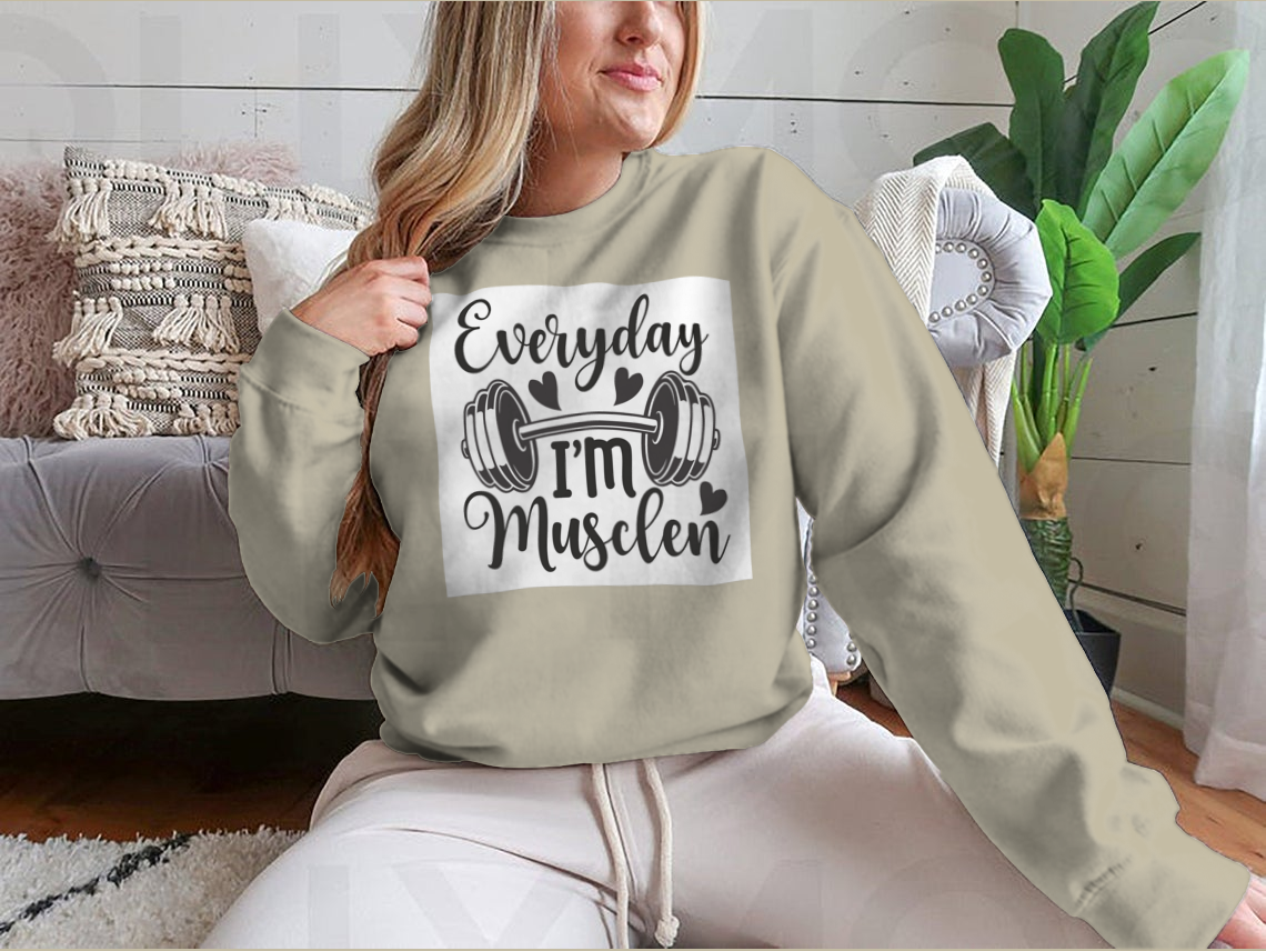 Everyday I'm Musclen Inspiring Workout And Fitness Design for
