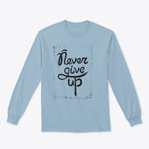 Never Give Up Motivational Quote. Hand Written Inscription. Hand Drawn