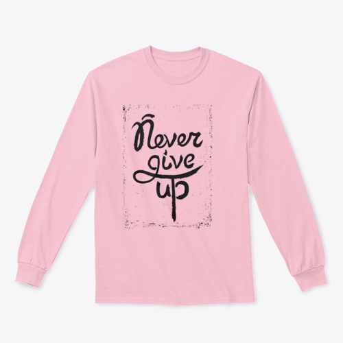 Never Give Up Motivational Quote. Hand Written Inscription. Hand Drawn
