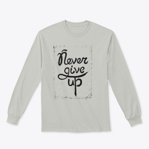 Never Give Up Motivational Quote. Hand Written Inscription. Hand Drawn