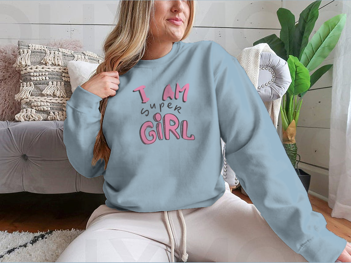 I Am A Super Girl. Inspirational And Motivation Quote For Fitness,