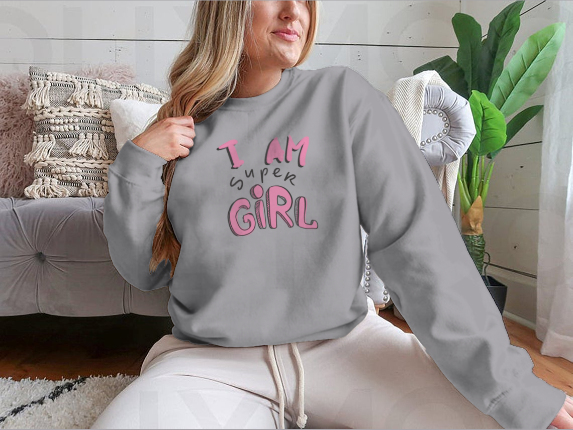 I Am A Super Girl. Inspirational And Motivation Quote For Fitness,