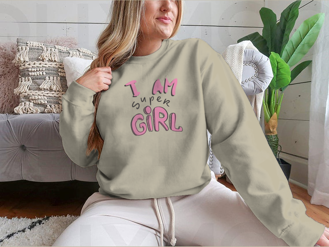 I Am A Super Girl. Inspirational And Motivation Quote For Fitness,