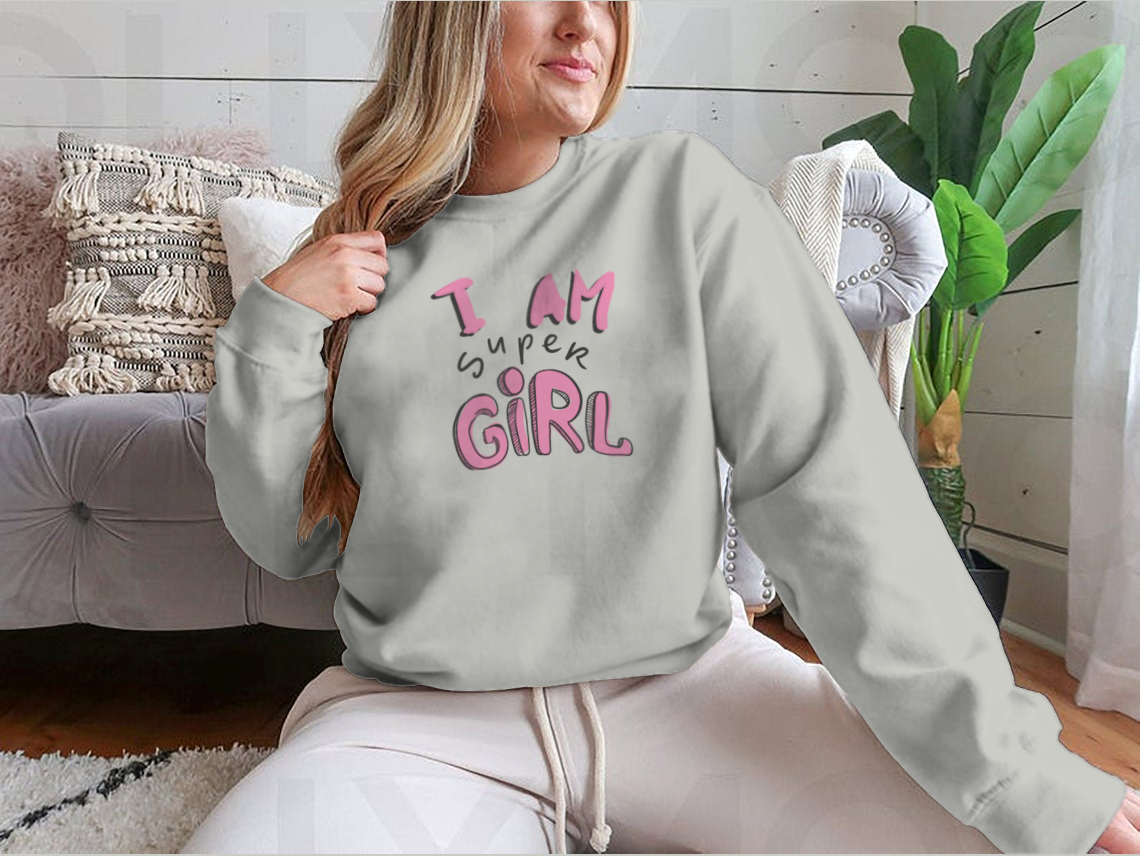 I Am A Super Girl. Inspirational And Motivation Quote For Fitness,