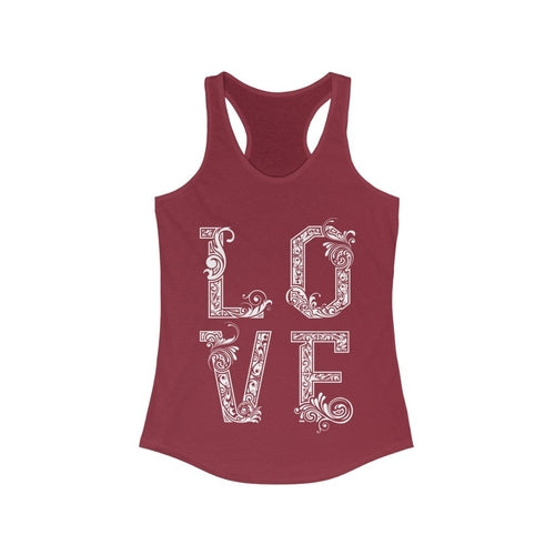 LOVE vintage writing Racerback Tank Top