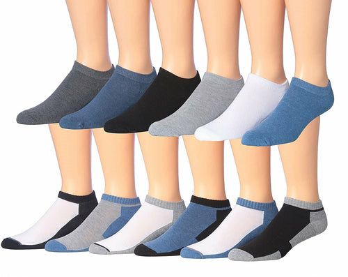 James Fiallo Men's 12-Pairs Performance Low Cut Athletic Sport Socks