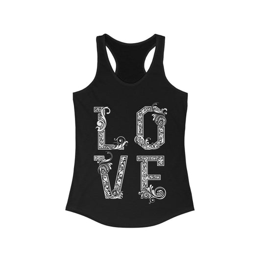 LOVE vintage writing Racerback Tank Top