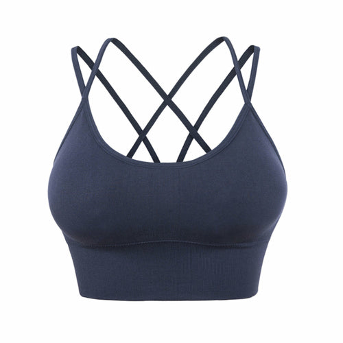 Sport Bras Cross Back Padded Cross Cropped Bras for Yoga Fitness