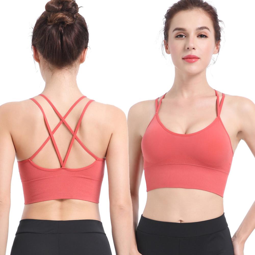 Sport Bras Cross Back Padded Cross Cropped Bras for Yoga Fitness