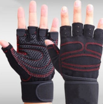 Half finger gym gloves