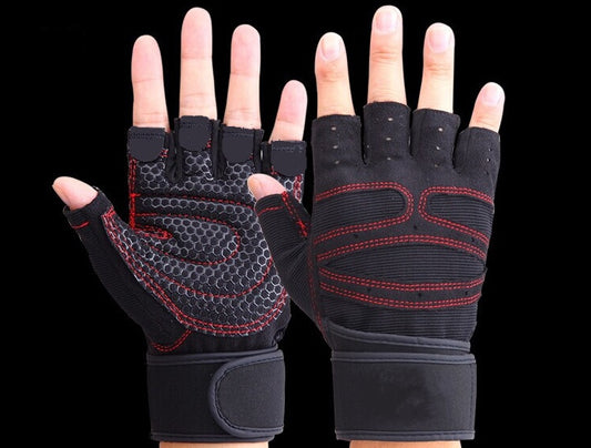 Half finger gym gloves