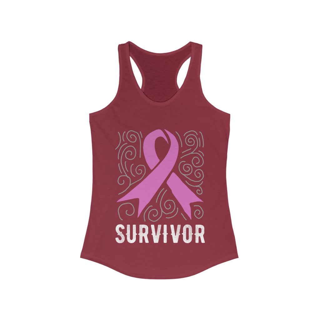 Pink Survivor Breast Cancer Awareness Racerback Tank Top