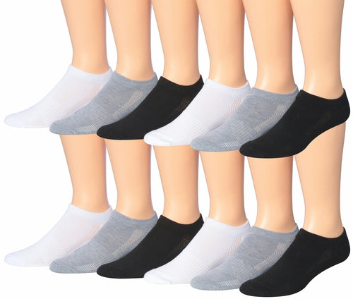 James Fiallo Men's 12-Pairs Performance Low Cut Athletic Sport Socks