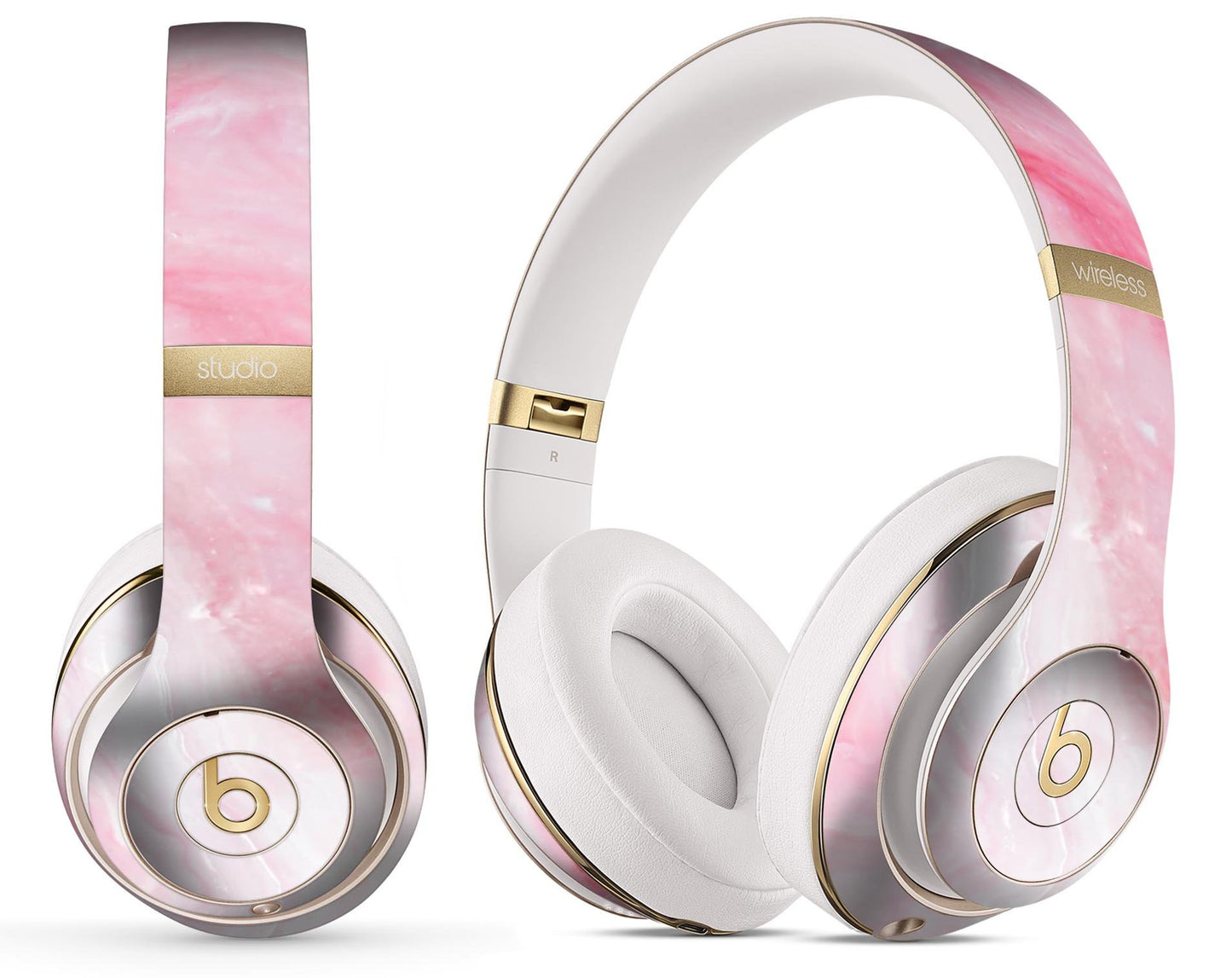 Marbleized Pink Paradise V6 - Full Body Skin Decal Wrap Kit for Beats