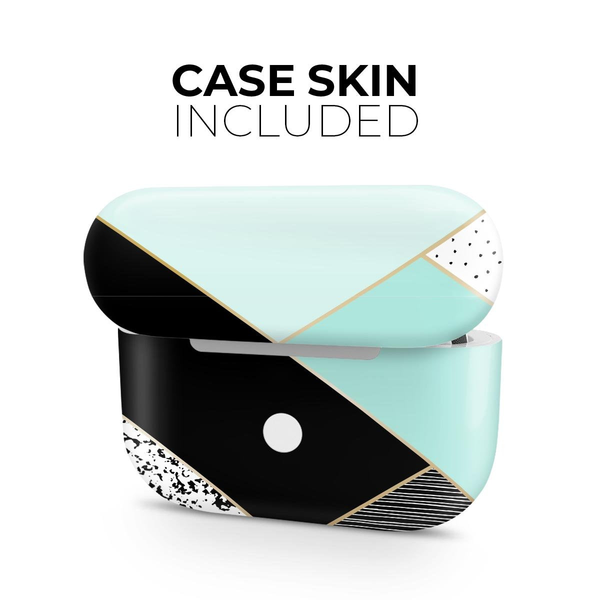 Minimalistic Mint and Gold Striped V1 - Full Body Skin Decal Wrap Kit