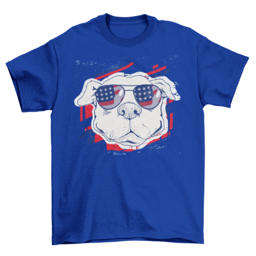 Cool American Funny Dog Wearing Sunglasses t-shirt