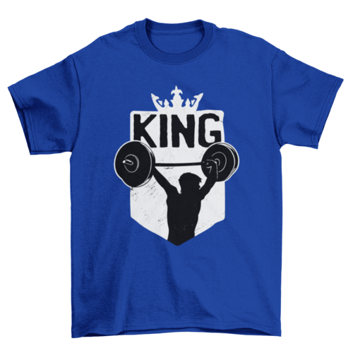 Cool weightlifting crowned king fitness sportsman t-shirt