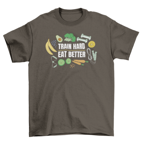 Healthy food and fitness t-shirt