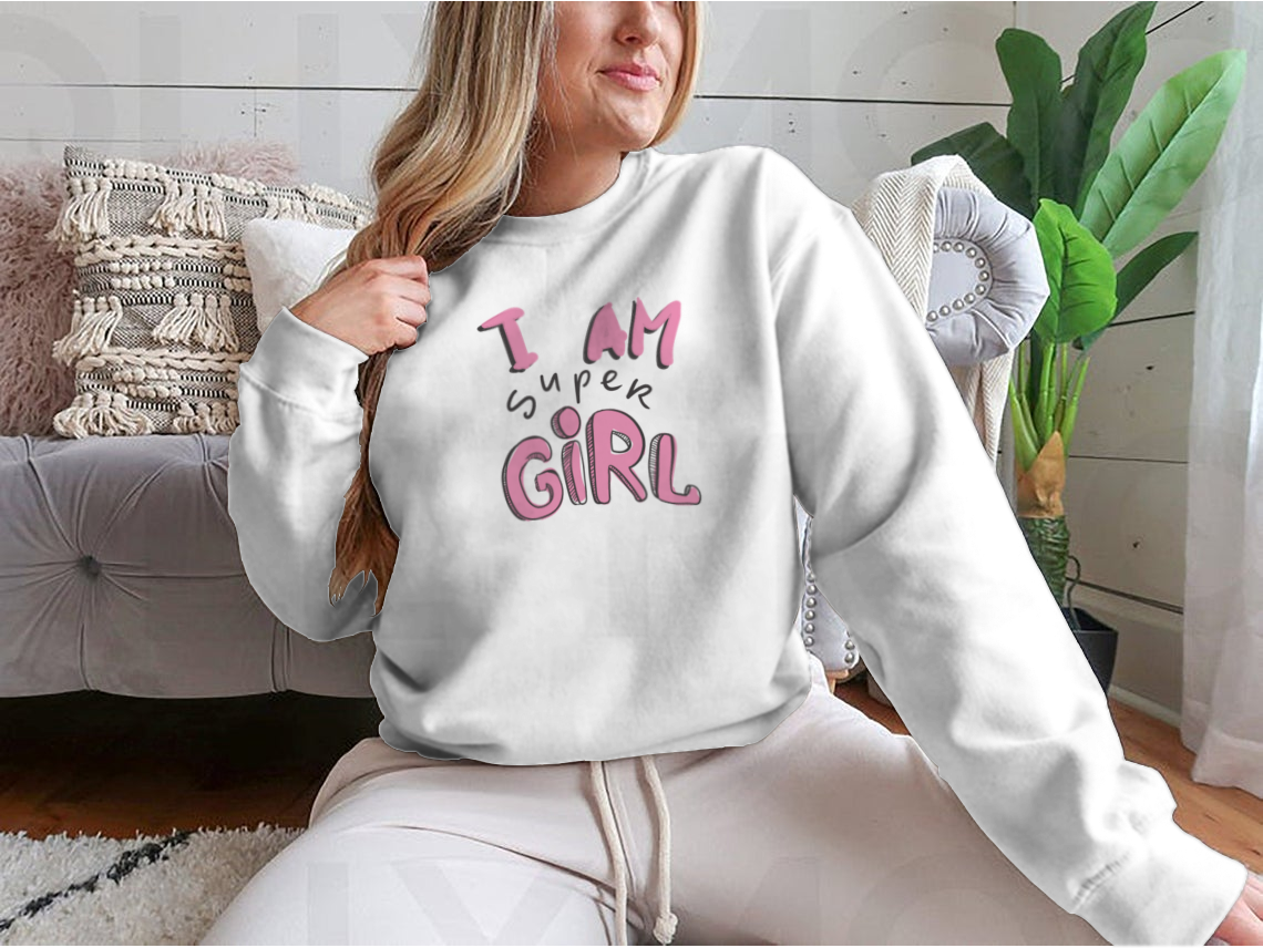 I Am A Super Girl. Inspirational And Motivation Quote For Fitness,
